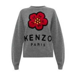 Kenzo Wool Sweater Gray - Elegant Dame Overdeler i Strikk