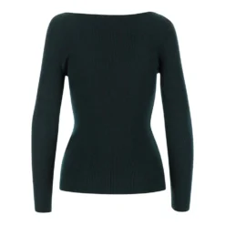 P.A.R.O.S.H. V-hals strikkejakke med lange ermer i grønn - Elegant og behagelig dameoverdel -Dame-strikkegensere Salg unnamed file 2527