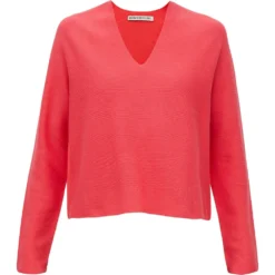 Drykorn Dame Casual Sweater med Overlappende Rød | Strikkejakker & Gensere