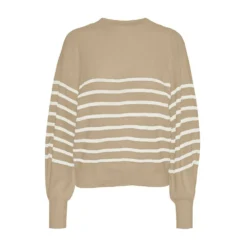 VERO MODA VMtenna LS Neck Knit Genser Beige - Elegant strikket genser for kvinner -Dame-strikkegensere Salg unnamed file 2565