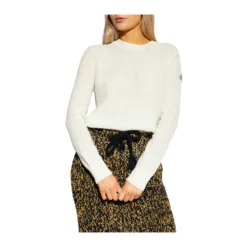 Moncler Round-Neck Knitwear Beige - Elegant Dame Strikkegenser -Dame-strikkegensere Salg unnamed file 259