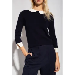 See by Chloé Collared Sweater Blue - Elegant Strikkejakke for Damer