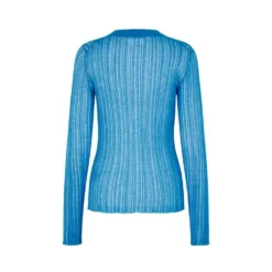 Samsøe Samsøe Wendy Crew Neck 14296 Genser i Blå - Strikket Damegenser