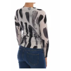 Dolce & Gabbana Lettvekt Silkestrikk Genser med Mønster i Svart -Dame-strikkegensere Salg unnamed file 2647