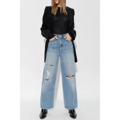 Rag & Bone Rundhalset strikkejakke i svart - Elegant og tidløs kvalitet