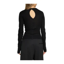 Helmut Lang Topp med utskjæringer i svart - Elegant og moderne design -Dame-strikkegensere Salg unnamed file 2699