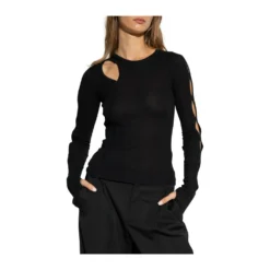 Helmut Lang Topp med utskjæringer i svart - Elegant og moderne design -Dame-strikkegensere Salg unnamed file 2700