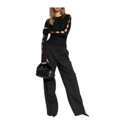 Helmut Lang Topp med utskjæringer i svart - Elegant og moderne design -Dame-strikkegensere Salg unnamed file 2701