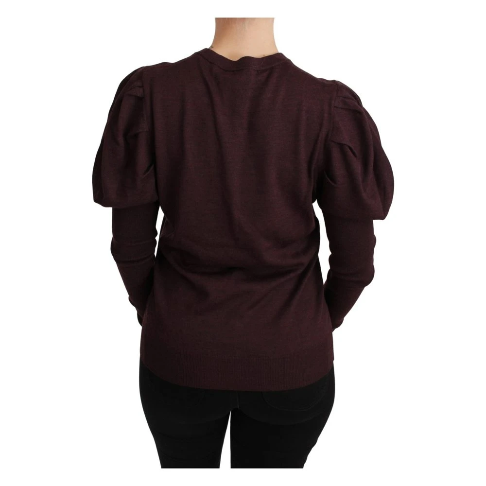 Dolce & Gabbana Floral Pullover Sweater Brown - Elegant Dame Overdeler i Strikk 2 Dolce & Gabbana Floral Pullover Sweater Brown - Elegant Dame Overdeler i Strikk - Bilde 2