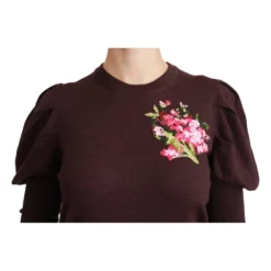 Dolce & Gabbana Floral Pullover Sweater Brown - Elegant Dame Overdeler i Strikk 8 Dolce & Gabbana Floral Pullover Sweater Brown - Elegant Dame Overdeler i Strikk -Dame-strikkegensere Salg unnamed file 2707