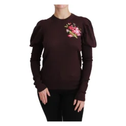 Dolce & Gabbana Floral Pullover Sweater Brown - Elegant Dame Overdeler i Strikk 9 Dolce & Gabbana Floral Pullover Sweater Brown - Elegant Dame Overdeler i Strikk -Dame-strikkegensere Salg unnamed file 2708