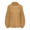 Y.A.S Yaslambi Strikket Ullgenser Med Mohair Og Høyhals (Rollneck) - Brun - Dame Strikkejakker & Gensere