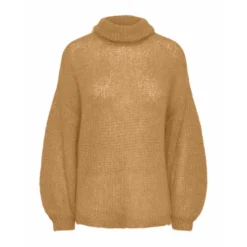 Y.A.S Yaslambi Strikket Ullgenser Med Mohair Og Høyhals (Rollneck) - Brun - Dame Strikkejakker & Gensere