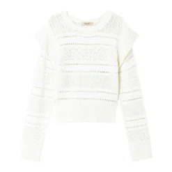 Twinset Hvit Strikkegenser - Elegant og Komfortabel Overdel for Damer