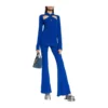 Versace Cut-out Sweater Blue - Elegant Dame Strikkejakke