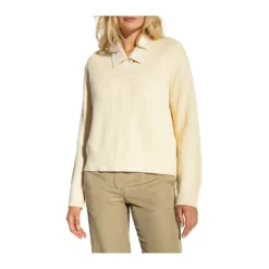 Samsøe Samsøe 'Joanne' V-hals Genser i Beige - Elegant og Tidløs Strikkegenser for Kvinner