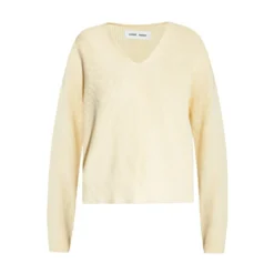 Samsøe Samsøe 'Joanne' V-hals Genser i Beige - Elegant og Tidløs Strikkegenser for Kvinner -Dame-strikkegensere Salg unnamed file 2788