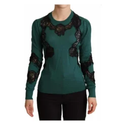 Dolce & Gabbana Grønn Ull Crewneck Genser - Elegant Dameoverdel -Dame-strikkegensere Salg unnamed file 2800