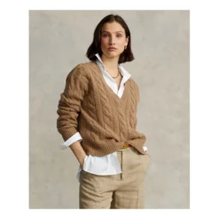 Polo Ralph Lauren Melange Genser Brun - Elegant strikkeplagg for kvinner