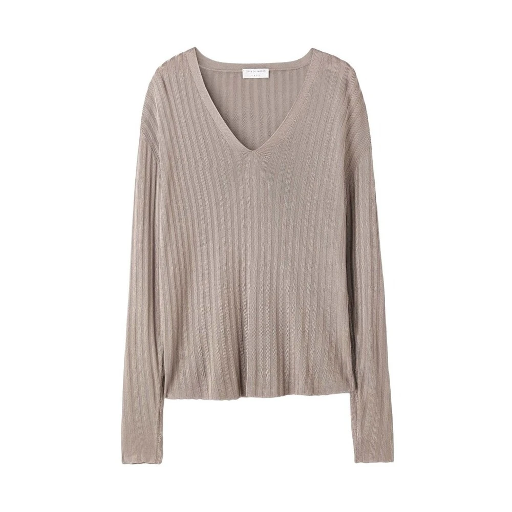 Tiger Of Sweden Sagai Pull Brown - Elegant strikkejakke for damer 1 Tiger Of Sweden Sagai Pull Brown - Elegant strikkejakke for damer