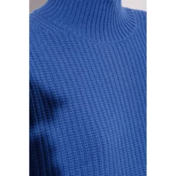 See by Chloé Ribbed Sweater Blue - Elegant Strikkegenser for Damer