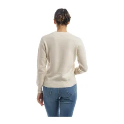 MC2 Saint Barth Rundhalset strikkejakke i beige - Elegant og behagelig dameoverdel -Dame-strikkegensere Salg unnamed file 2880