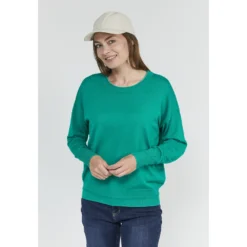 Grønn Signature Genser Fra Jensen Med Rund Hals - Grønn Genser Green | Dame Strikkejakker & Gensere