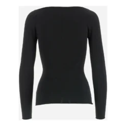 Khaite Rundhalset Strikkegenser i Svart - Elegant og Tidløs Strikkejakke for Kvinner