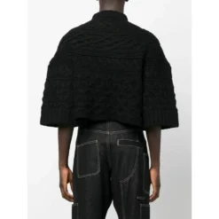 Sacai Rundhalset strikkejakke i svart - Elegant og komfortabel -Dame-strikkegensere Salg unnamed file 2947