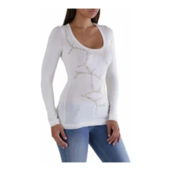 MET Hvit Strikkegenser - Elegant og Komfortabel Dameoverdel -Dame-strikkegensere Salg unnamed file 2964