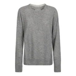 Maison Margiela Grå Rundhalset Genser - Elegant Strikkegenser for Damer