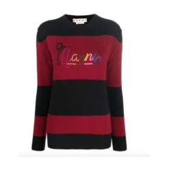 Marni Rundhalset Strikkegenser i Svart - Elegant og Tidløs Strikkejakke for Damer