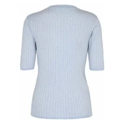 Pieszak V-hals Strikkegenser i Blå - Elegant og Komfortabel Dameoverdel