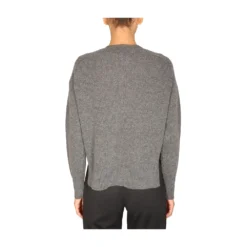 Golden Goose Round-neck Knitwear Gray - Elegant Dame Strikkegenser