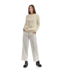 Aspesi Hvit Rundhalset Genser - Elegant Strikkeplagg for Damer -Dame-strikkegensere Salg unnamed file 3015