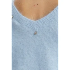 Liu Jo Rundhalset strikkejakke i blå - Elegant og behagelig damegenser -Dame-strikkegensere Salg unnamed file 3051