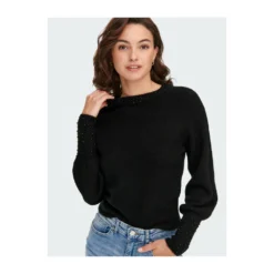 ONLY Onlalexis Langermet Bead Pullover Genser i Svart - Elegant og Komfortabel