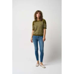 Pieszak Dame Rundhalset Strikkegenser i Grønn - Myk og Stilfull Overdel -Dame-strikkegensere Salg unnamed file 3100