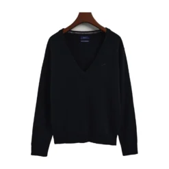 Gant Superfine Lambswool V-Neck Overdeler for Dame - Blå -Dame-strikkegensere Salg unnamed file 3117