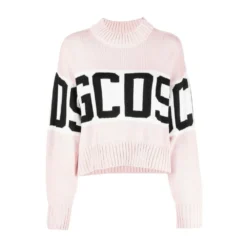GCDS Round-neck Pink Knitwear - Elegant Dame Overdeler