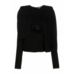 Saint Laurent Rundhalset strikkejakke i svart - Elegant og tidløs kvalitet