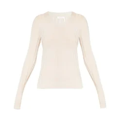 See by Chloé Ribbed Top Beige - Elegant Strikkegenser for Damer -Dame-strikkegensere Salg unnamed file 3167