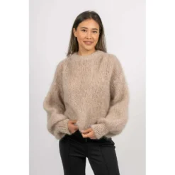 American Dreams Toga Back Tie Pullover - Beige | Elegant Strikkejakke for Damer -Dame-strikkegensere Salg unnamed file 3171