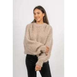 American Dreams Toga Back Tie Pullover - Beige | Elegant Strikkejakke for Damer -Dame-strikkegensere Salg unnamed file 3172