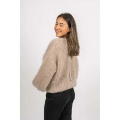 American Dreams Toga Back Tie Pullover - Beige | Elegant Strikkejakke for Damer -Dame-strikkegensere Salg unnamed file 3173