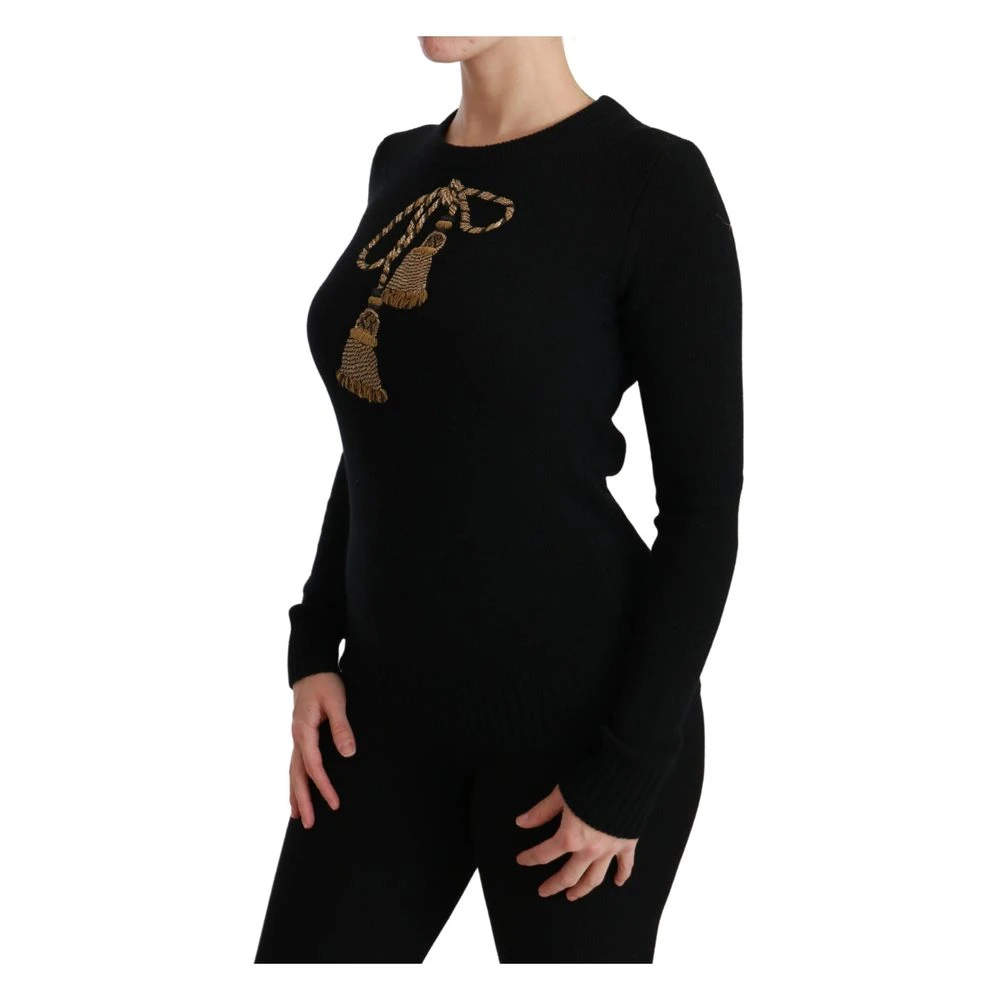Dolce & Gabbana Dusk Pull Black - Elegant Dame Overdeler i Strikk 1 Dolce & Gabbana Dusk Pull Black - Elegant Dame Overdeler i Strikk