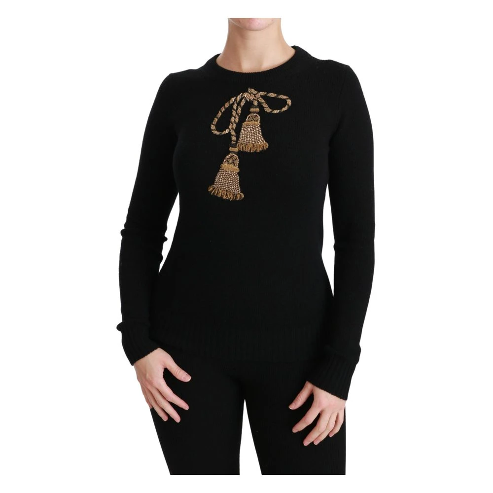 Dolce & Gabbana Dusk Pull Black - Elegant Dame Overdeler i Strikk 2 Dolce & Gabbana Dusk Pull Black - Elegant Dame Overdeler i Strikk - Bilde 2