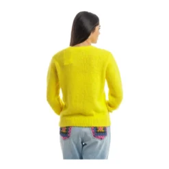 MC2 Saint Barth Gul Rundhalset Genser - Myk og Stilfull Strikkegenser for Damer -Dame-strikkegensere Salg unnamed file 3194