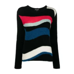 Emporio Armani Rundhalset Genser i Svart - Elegant Strikkegenser for Damer