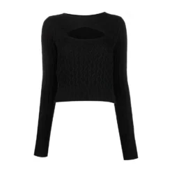 PINKO Rundhalset strikkejakke i svart - Elegant og behagelig dameoverdel -Dame-strikkegensere Salg unnamed file 3214